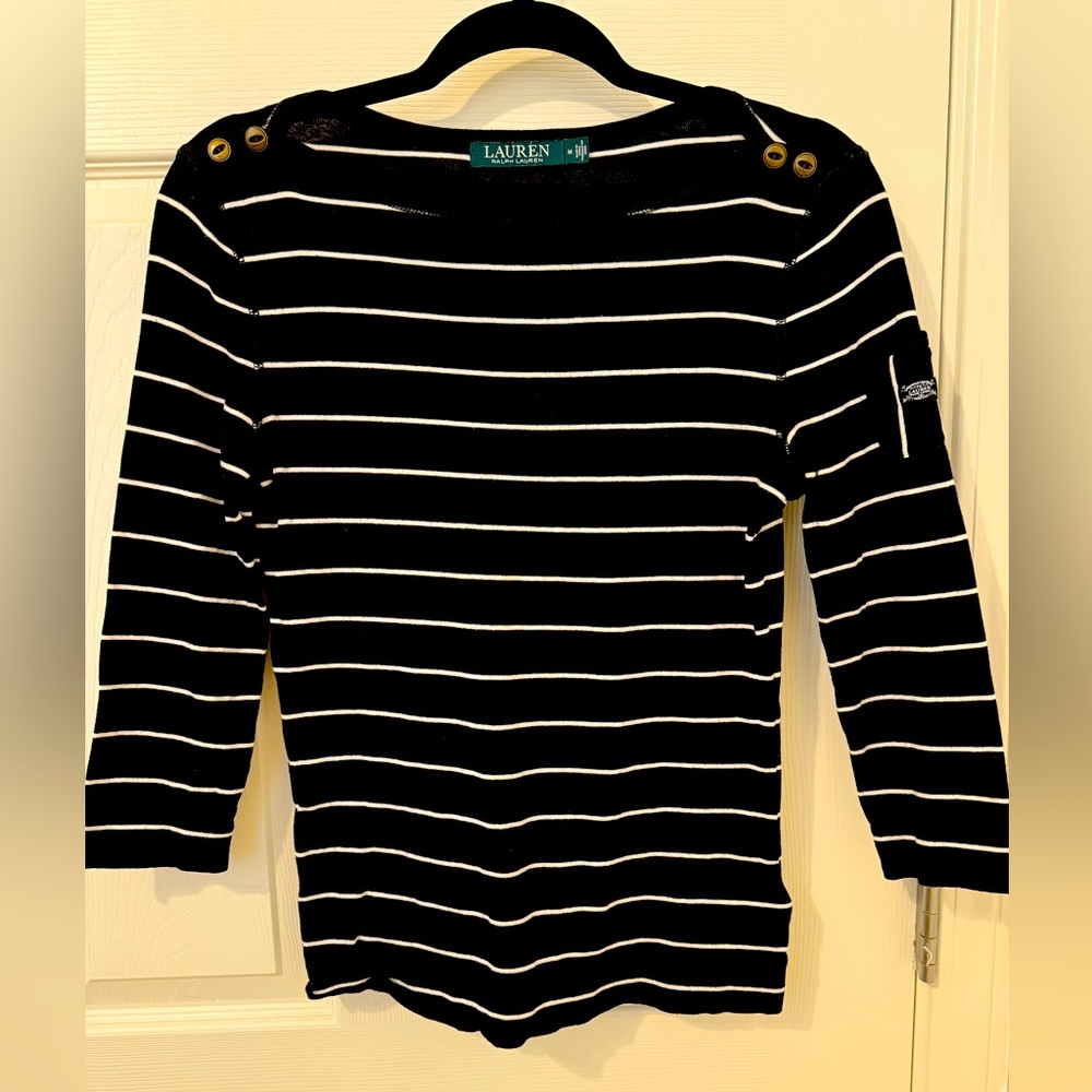 Women's Black Striped Top